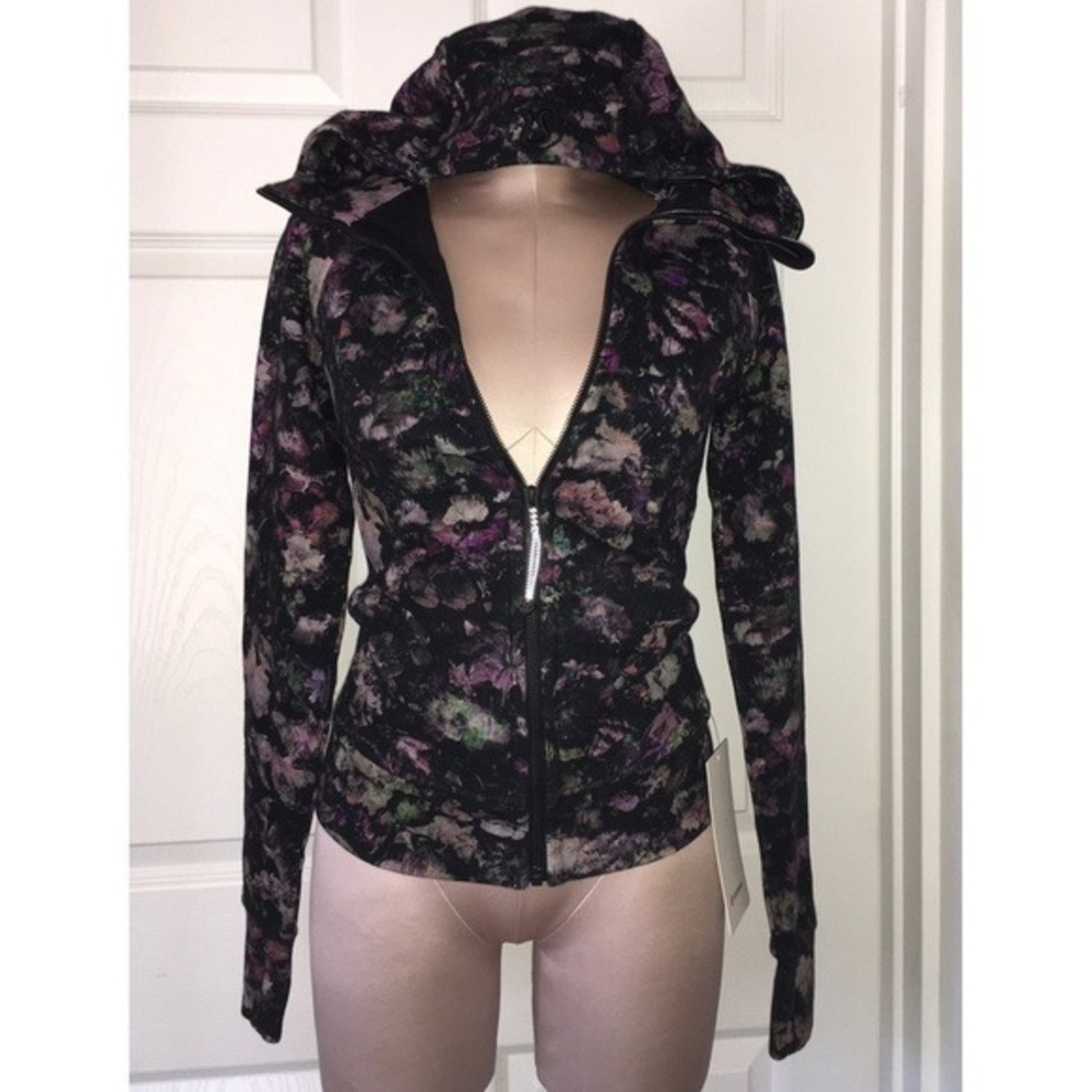 NWT Lululemon Floral Print Scuba Hoodie Fleece Lined Sweater - Picture 3 of 10